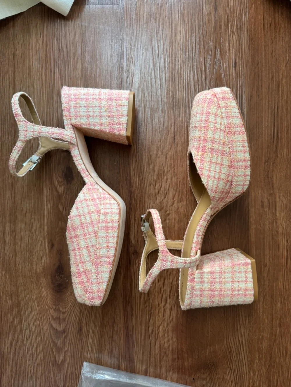 Reformation Marisol Pink Tweed Platform 9.5